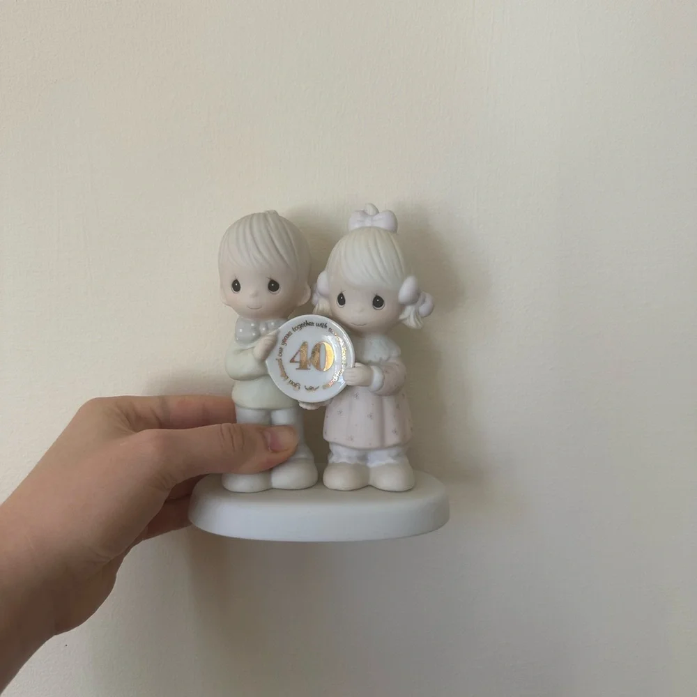 Precious Moments 40th Anniversary Cake Topper - White and Cream